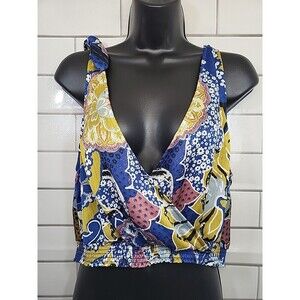 FREE PEOPLE Womens Sz L Intimately Floral Weekend Party Vacay Cropped Tank Top